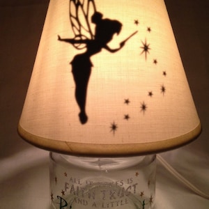Mini mason jar night light - Tinkerbell influenced