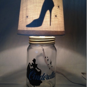 Barney influenced Mason jar small lamp nightlight