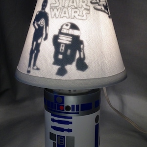 Mason jar small lamp, nightlight - Star Wars, R2D2 influenced, wrap around design