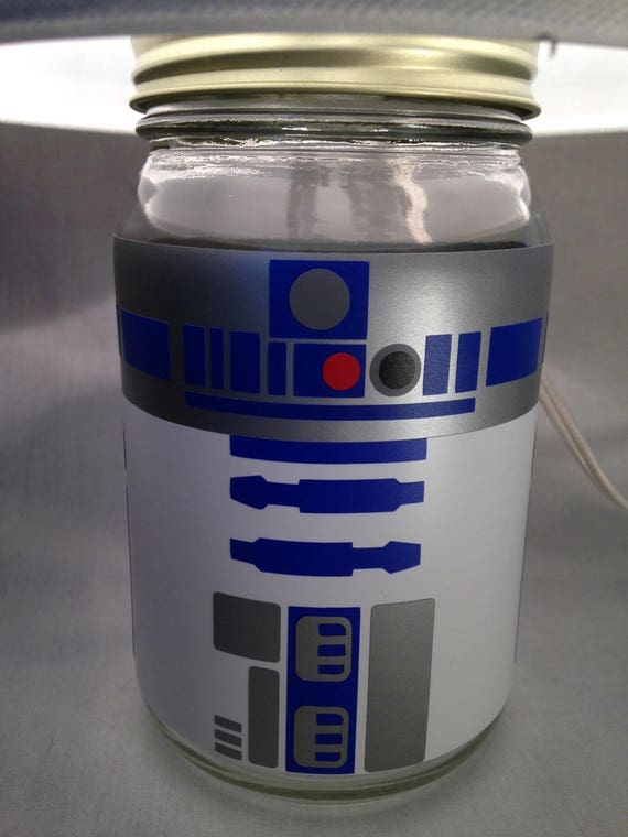 Darth Vader influenced Mason jar small lamp nightlight Star Wars
