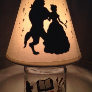 Mini mason jar night light Beauty and the Beast influenced image 1