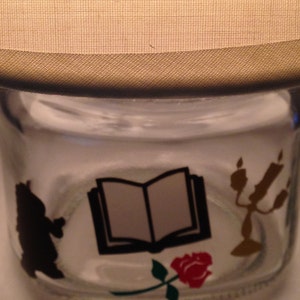 Mini mason jar night light Beauty and the Beast influenced image 2