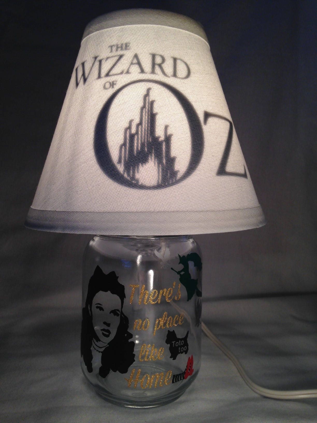 Mason Jar Small Lamp, Nightlight Wizard of Oz Influenced 