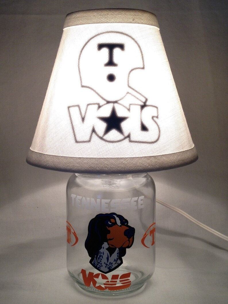 Any College Tennessee Volunteers influenced night light Mason jar small lamp