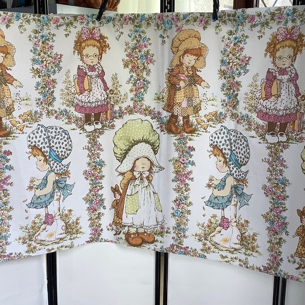 Rare Sara Kay Holly Hobby Vintage Fabric Large Remnant Holly Hobbie Sarah