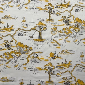Winnie l'ourson, carte en tissu 100 acres, bois FQ