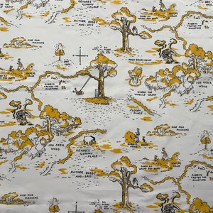 Winnie The Pooh Map Fabric 100 Acre Wood FQ