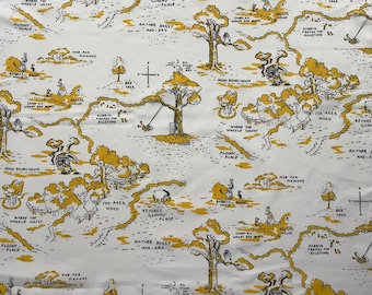 Winnie The Pooh Map Fabric 100 Acre Wood FQ