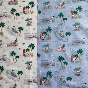 Snoopy Surfing Fabric FQ Remnant Double Pack