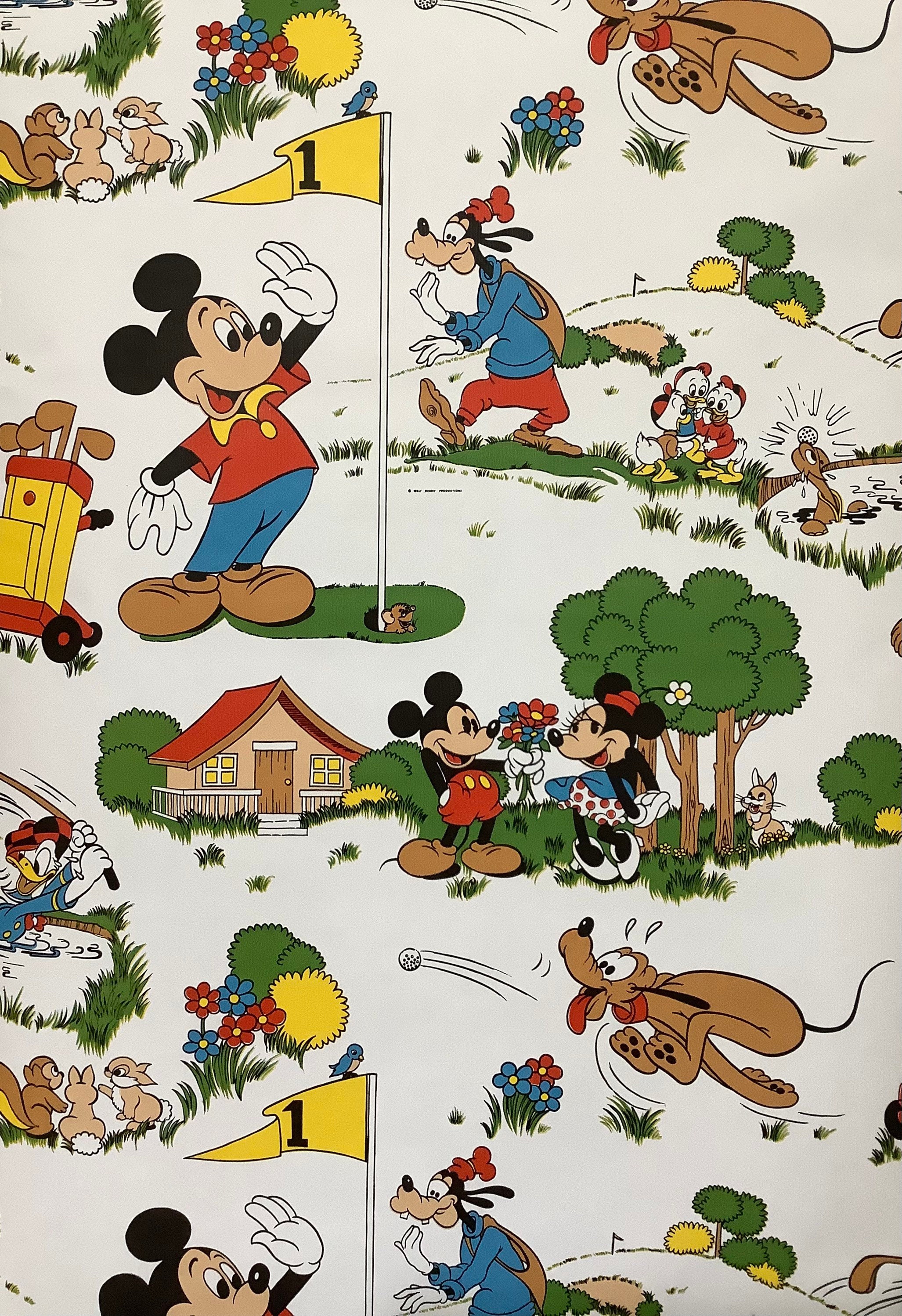 Disney Mickey Minnie Golf Vintage Behang Zeldzaam op maat - Etsy Nederland