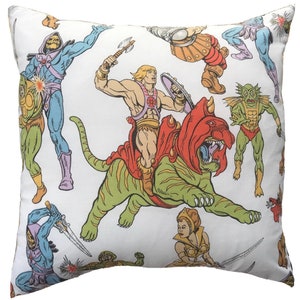 He-Man MOTU Vintage Fabric Cushion Cover Selection She-ra