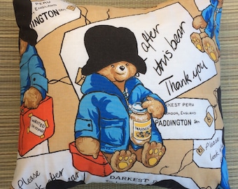 Paddington Bear Vintage Fabric Cushion Cover Selection