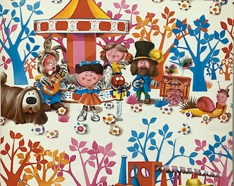 Magic Roundabout Vintage Wallpaper Rare by the yard - Wall Art - Feature Wall - Crafting 70s.