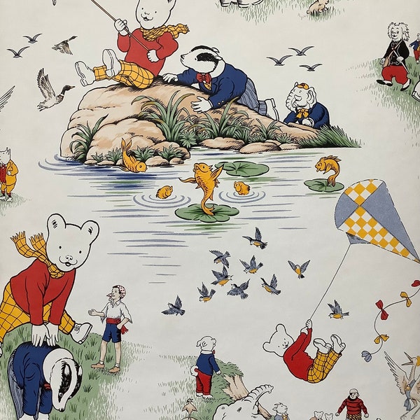 Rupert The Bear Vintage Tapete - Seltene Schüttware - Wall Art - Feature Wall - Crafting