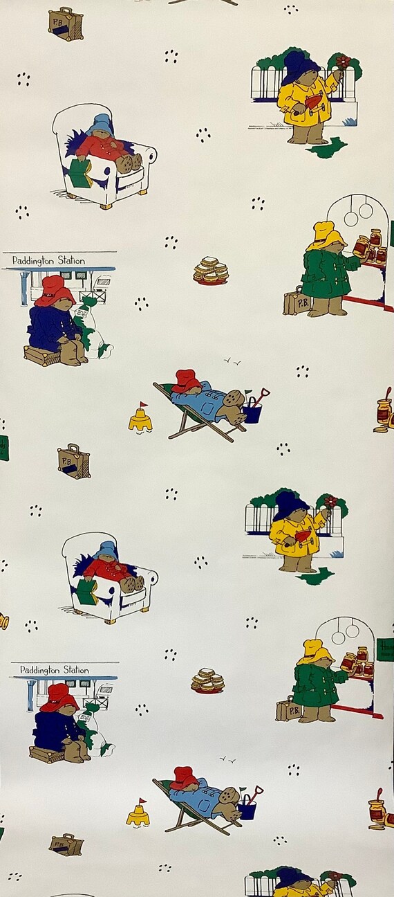 Paddington Bear Vintage Wallpaper Rare By The Yard Wall Art Etsy 日本