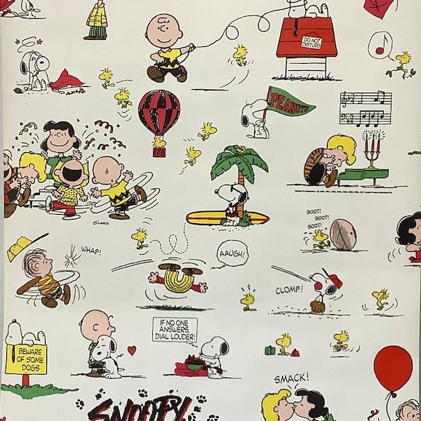 Papier peint vintage Snoopy Rare par yard - Art mural - Mur décoratif - Artisanat