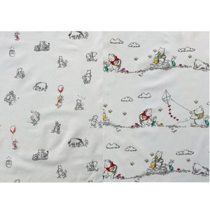 Winnie The Pooh Kite Ballon Fabric FQ Remnant