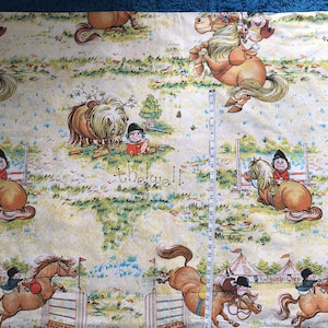 Thelwell Fabric Pony Official Yard Horse Equestrian - Vintage Pattern