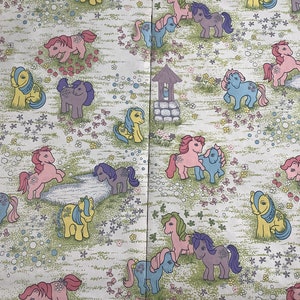 Vintage My Little Pony G1 Hasbro Wallpaper 1984 - Rare by the yard - Feature Wall - Paper Crafting - Wall Art