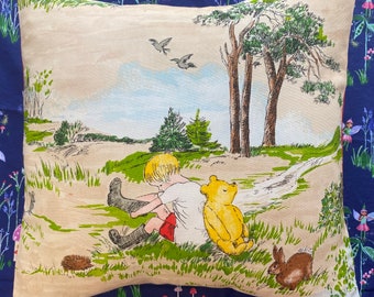 Winnie The Pooh Vintage Fabric Cushion Cover