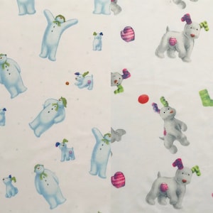 The Snowman & Snowdog Raymond Briggs Christmas Fabric FQ Remnant