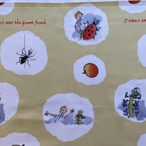 James and the Giant Peach Roald Dahl Quentin Blake Design Cotton Fabric FQ Fat Quarter