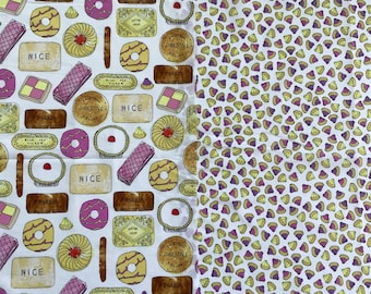 Biscuits Fabric FQ Remnant Sweets Party Iced Gems