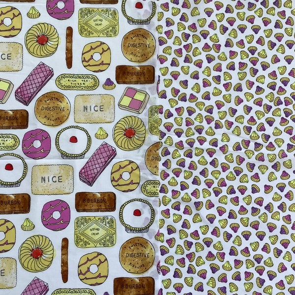 Biscuits Fabric FQ Remnant Sweets Party Iced Gems