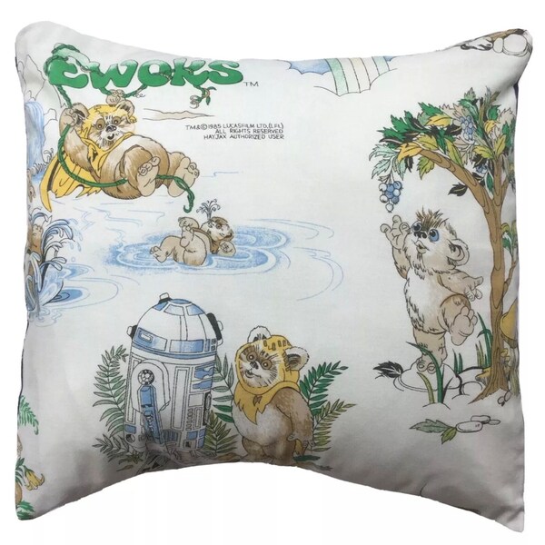 Star Wars Ewoks Ewok Cartoon R2D2 Vintage Fabric Cushion Cover Return of the Jedi