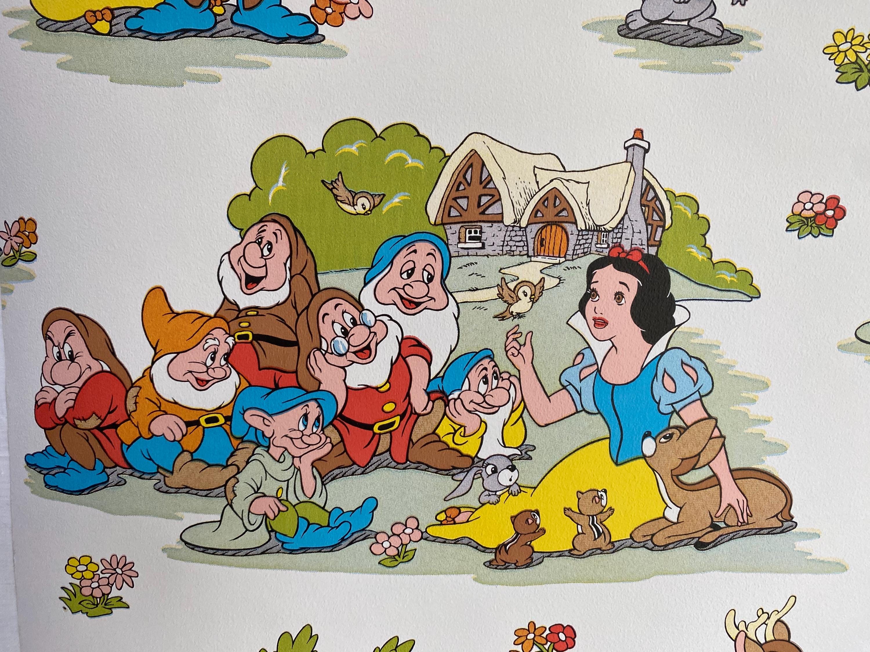 ディズニー 白雪姫と七人の小人 ヴィンテージ壁紙 レア 1ヤードあたり