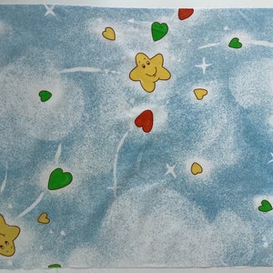 Vintage Care Bears fabric Remnant FQ or Narrow Yard 80s