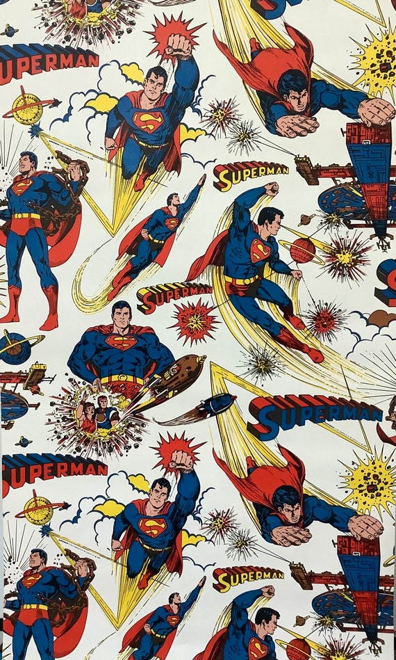 Superman DC Comics Universe Vintage Wallpaper Raro corte a - Etsy México