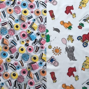 Sweet Shop Liquorice Allsorts & Jelly Babies Vintage Fabric FQ Bassett