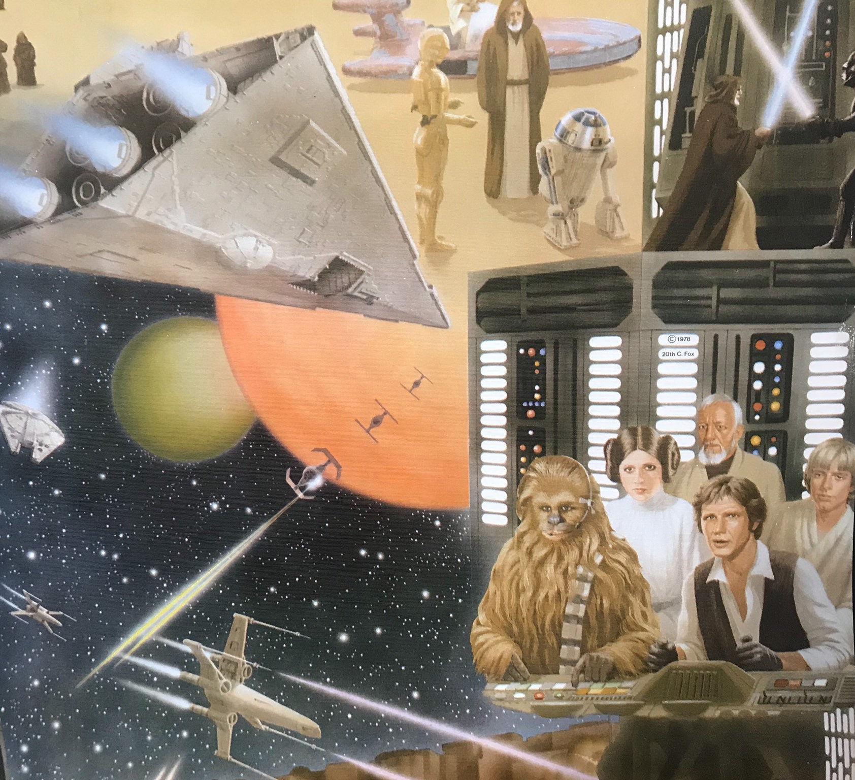 Vintage Star Wars Wallpaper 1978 Very Rare by the Yard - Etsy UK Vintage Star Wars Wallpaper 1978 Very Rare by the Yard - Etsy UK