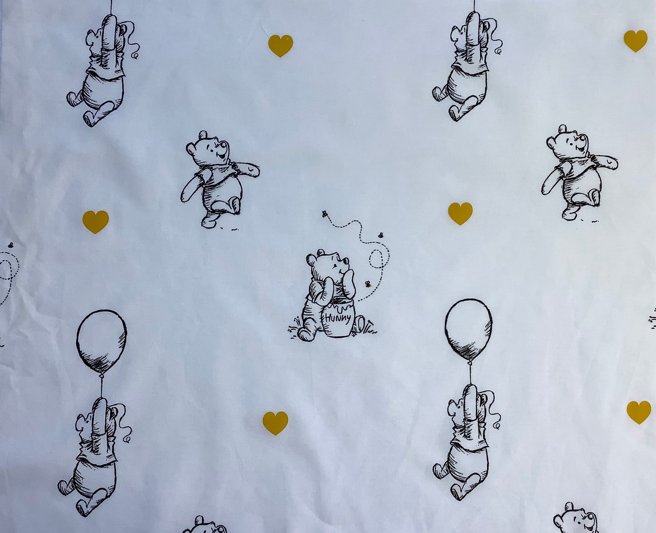 Winnie The Pooh Fabric Hearts and Balloons Bear FQ Remnant
