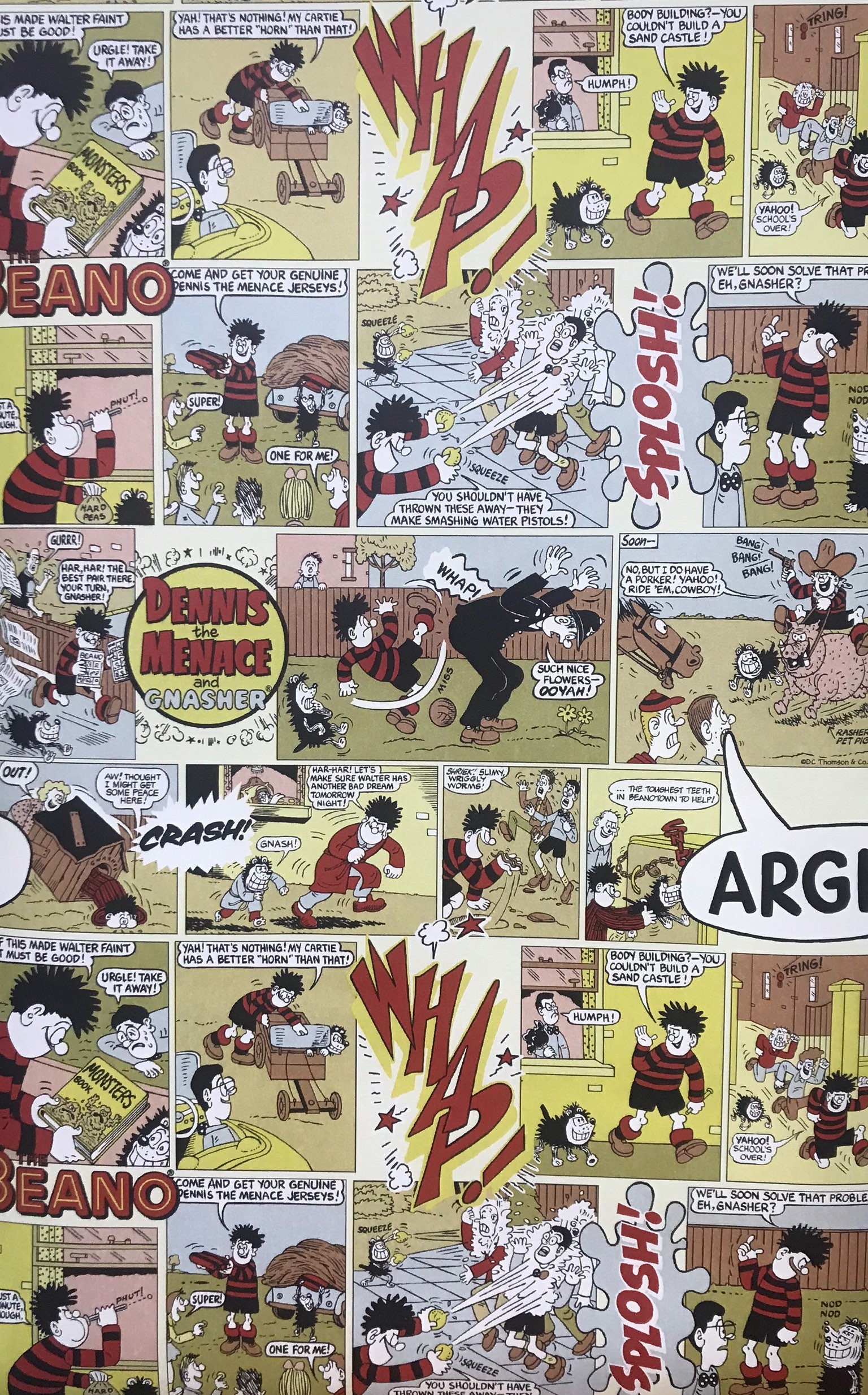 The Beano Dennis the Menace Gnasher Vintage Wallpaper by the Yard Feature Wall Paper Crafting Wall Art Etsy Canada