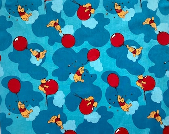 Winnie The Pooh Fabric Balloon Bear Vintage Fabric FQ Remnant