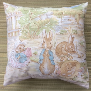 Peter Rabbit Vintage Fabric Cushion Cover Beatrix Potter