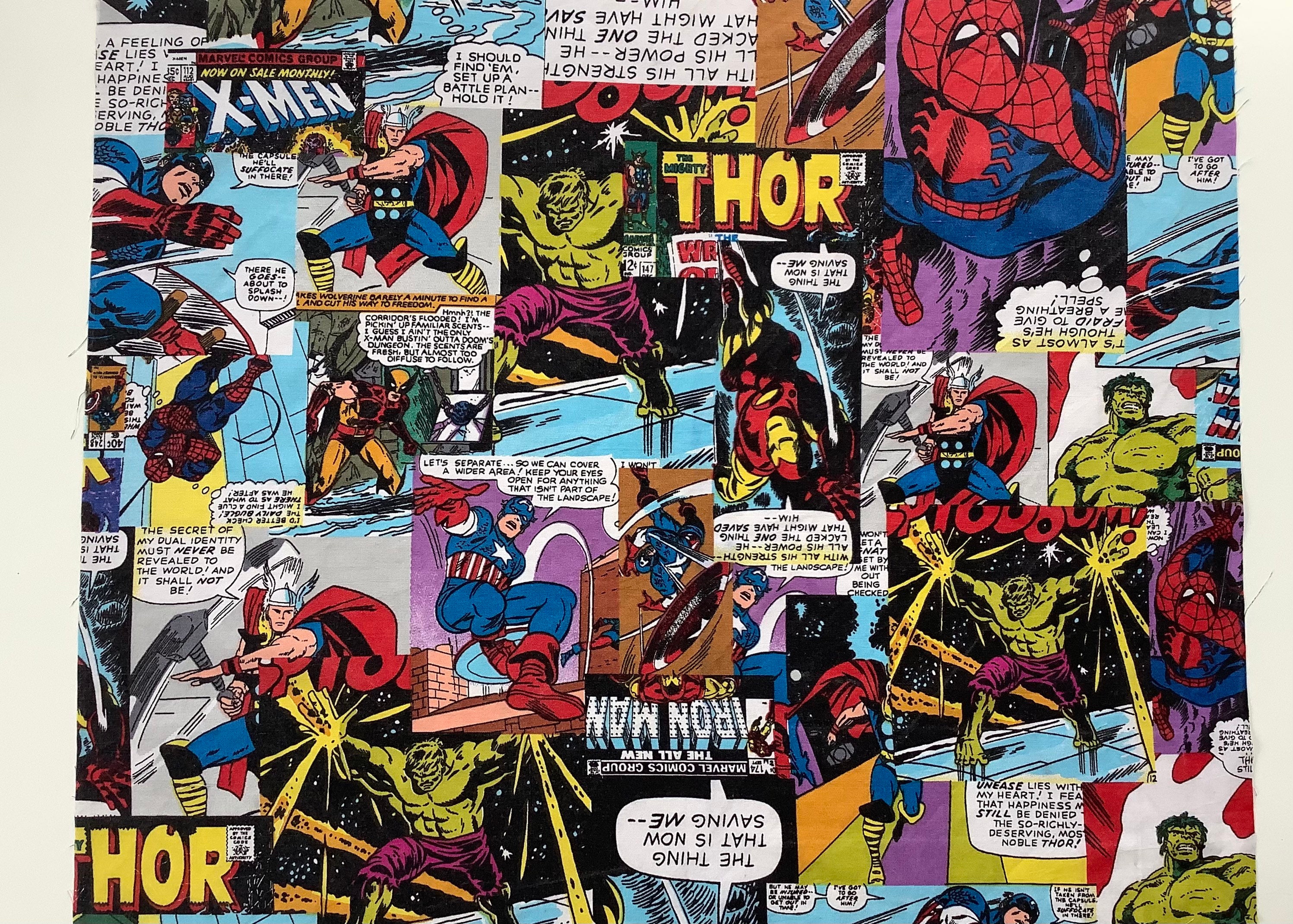 マーベルコミックファブリック - ソー、スパイダーマン、ハルク