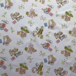 Peter Rabbit Beatrix Potter Vintage Fabric FQ Selection Remnant Jemima Puddleduck