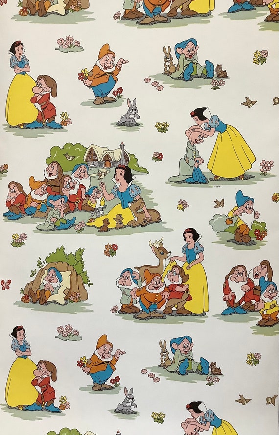 Carta da parati vintage Disney Biancaneve e i sette nani Taglio raro su  misura Wall Art Feature Wall Crafting -  Italia