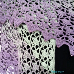 Crochet Triangle Shawl: Purple Lilac Boho Wedding Shawl