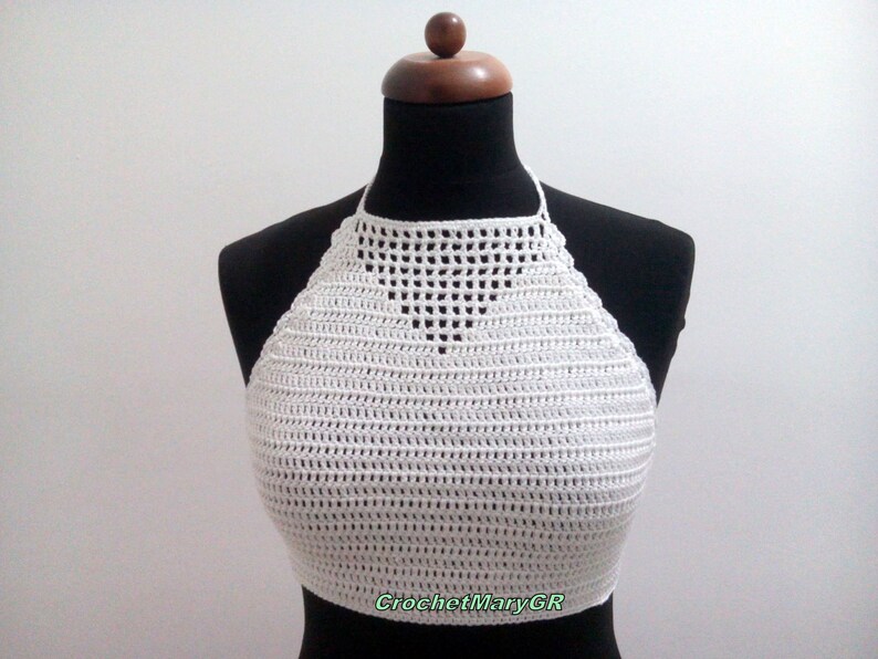 white crochet bralette