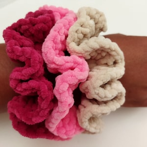 Crochet Scrunchies Crochet Scrunchie, Hair Ties & Elastics, Crocheted Scrunchies, Bulky Velvet Scrunchies, Fluffy Scrunchy, Hair accessories