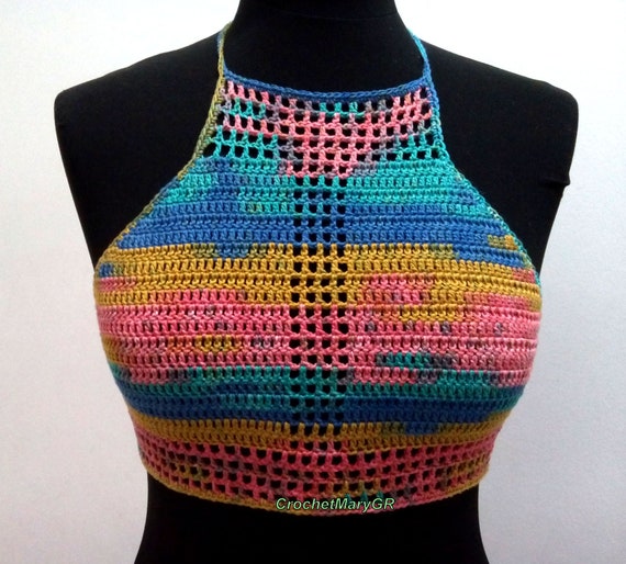 rainbow crochet top