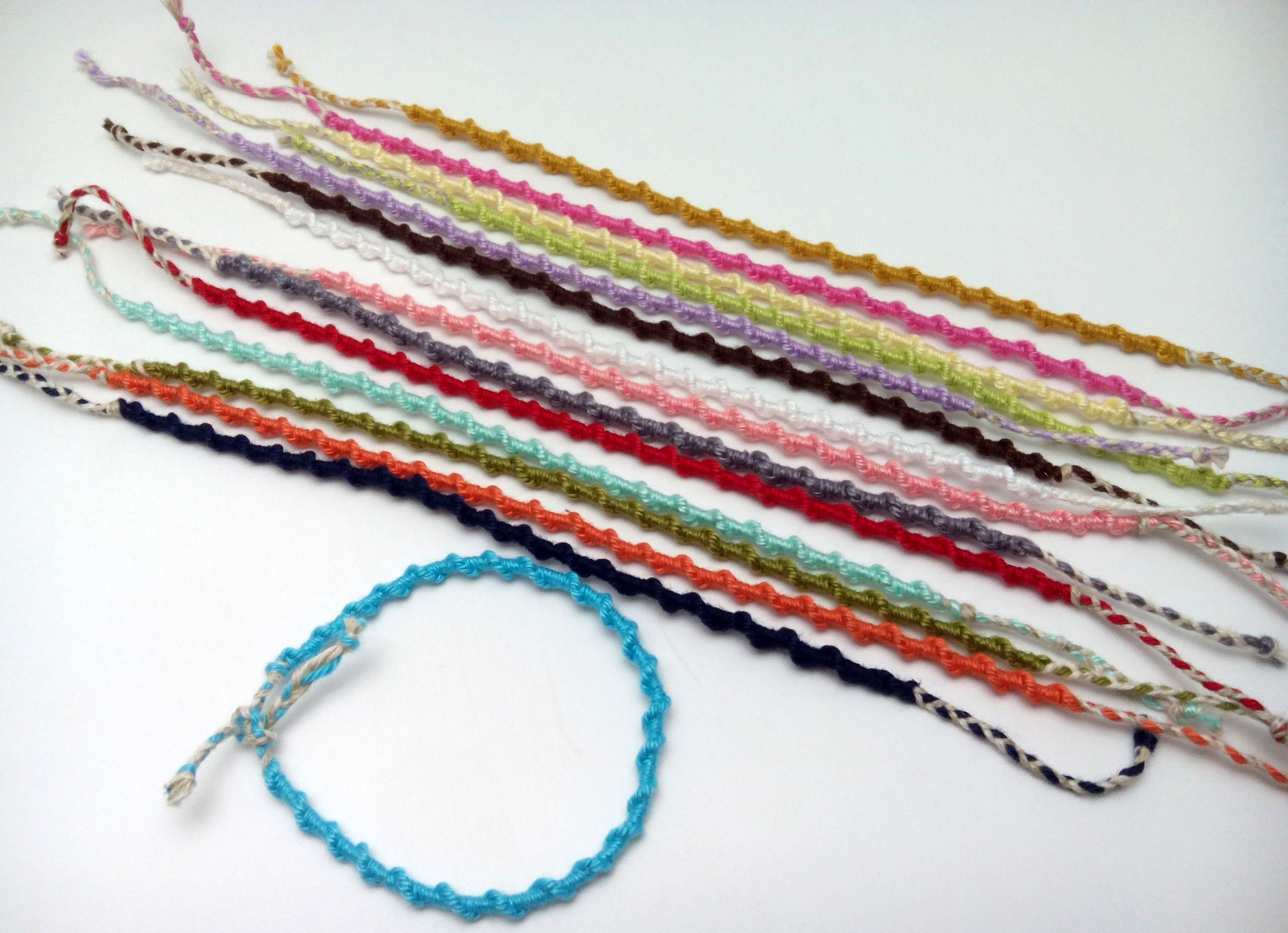 Spiral Bracelet String Handmade Anklet Pull Friendship Etsy UK