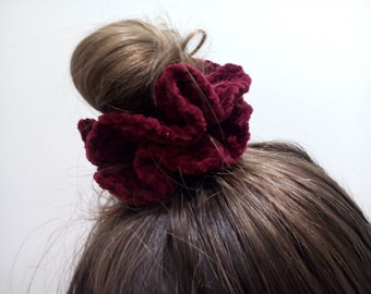 Crochet 1pc or 2pc Large Velvet Scrunchies | Crochet Scrunchie | Hair Accessories | Jumbo Scrunchie | Gift Idea | Fashion | Custom colors