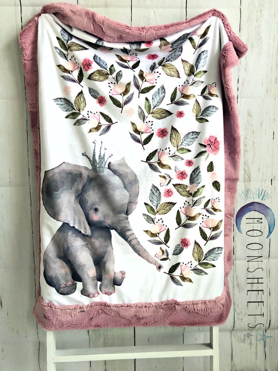 Elephant Minky Baby Blanket Crib Blanket Adult Blanket Etsy