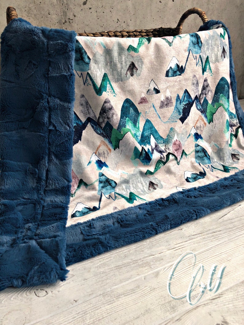 Mountain Minky Baby Blanket Crib Blanket Adult Blanket Etsy