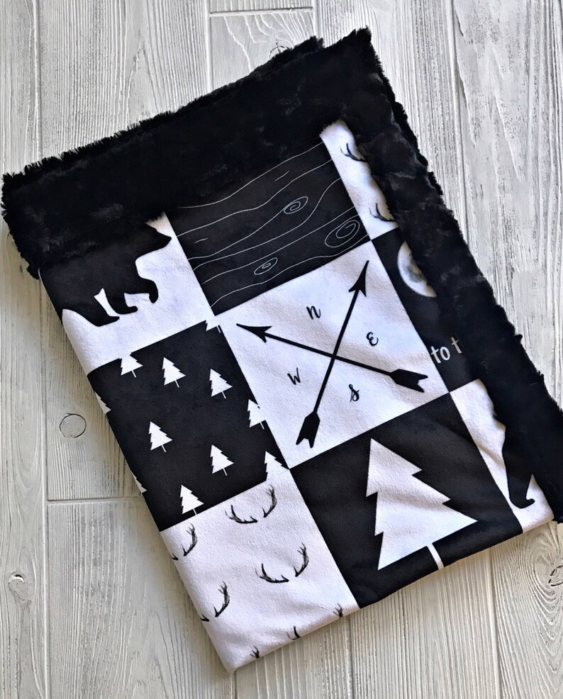 Minky Baby Blanket Mountain Lumberjack Blanket Crib Etsy